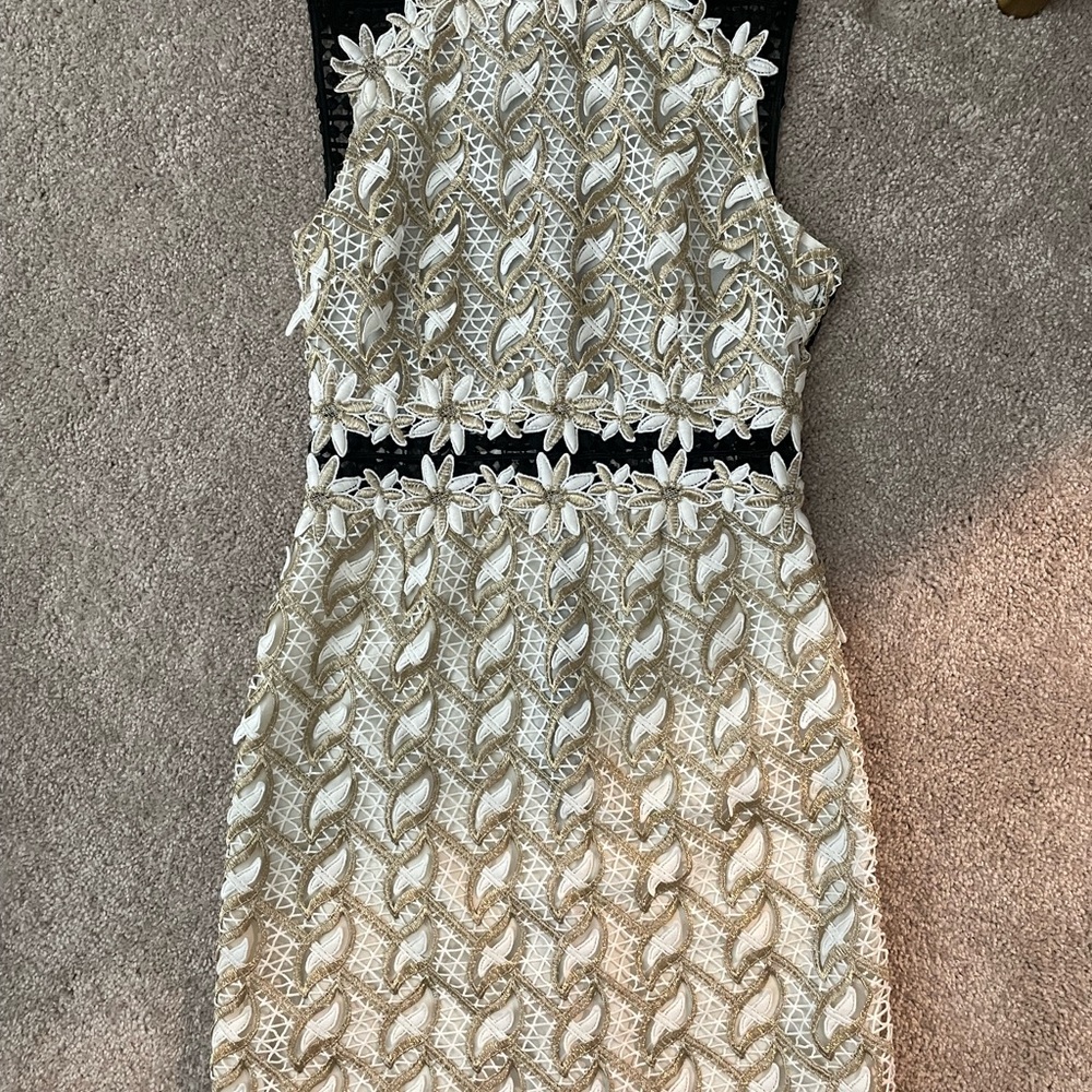 Top Shop Gold and Black lace Dress~Size 2